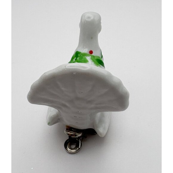 Vintage Dove Christmas Tree Ornament Clip On Peace White Bird Hand Painted - Picture 7 of 9